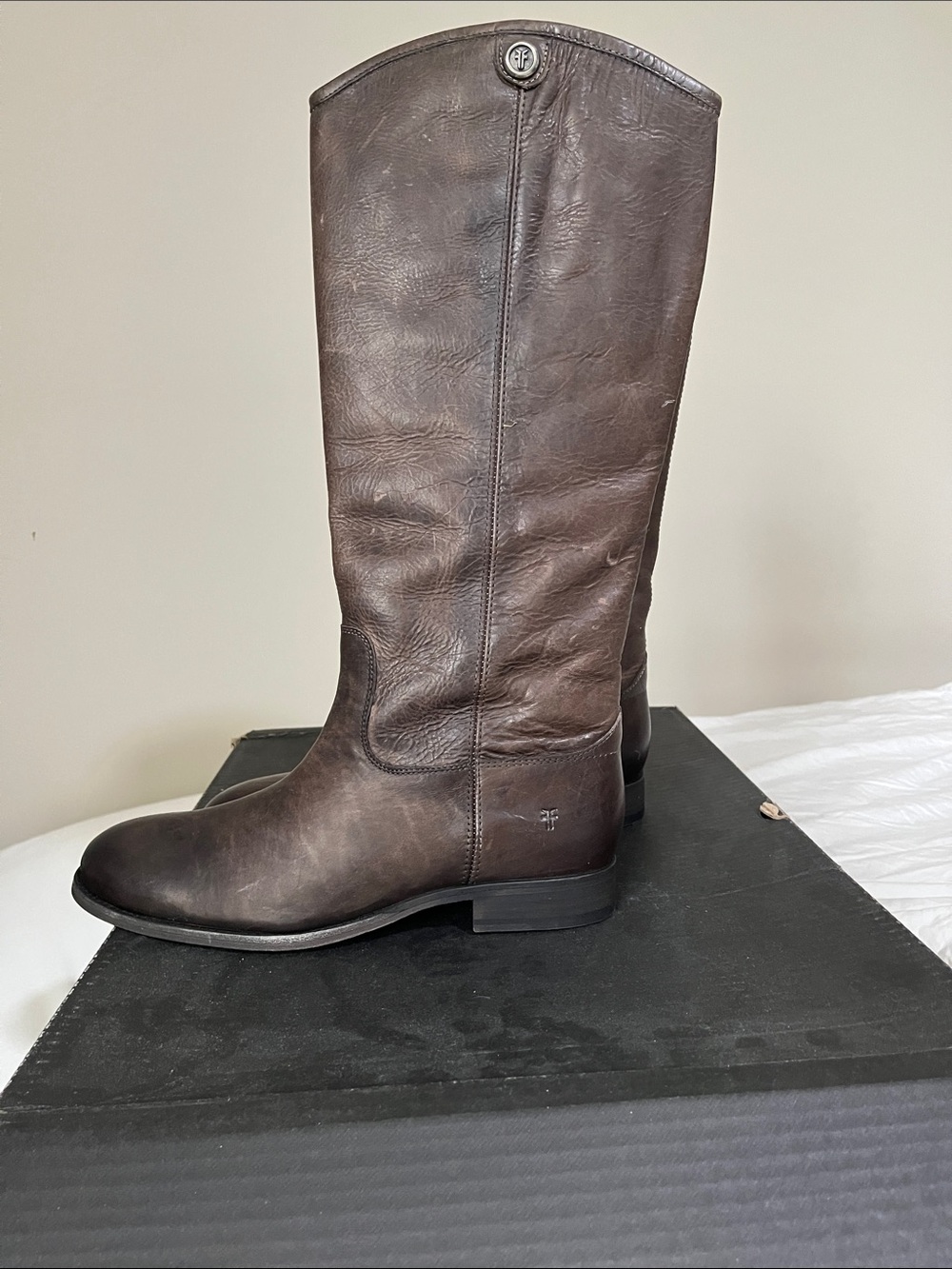 Frye Tall Brown Leather Riding Boots - Picture 3 of 4